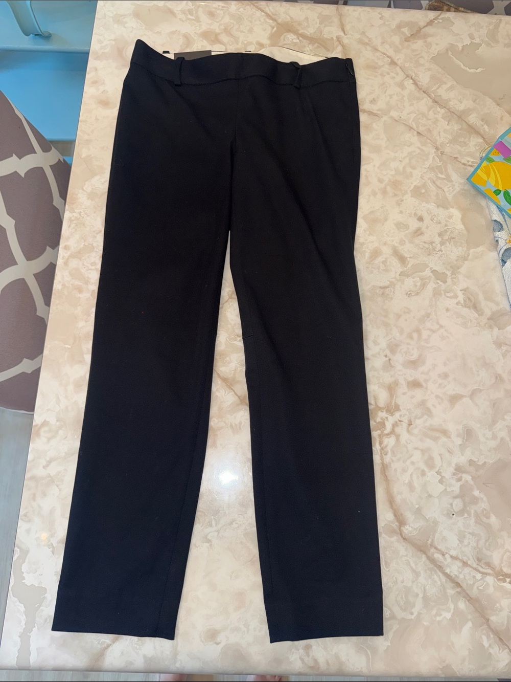 J. Crew Black Mid-Rise Straight-Leg Dress Pants